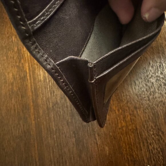 Tumi Ticon Double Billfold Dark Brown Cappuccino Wallet Gusseted Card Case - Picture 7 of 10